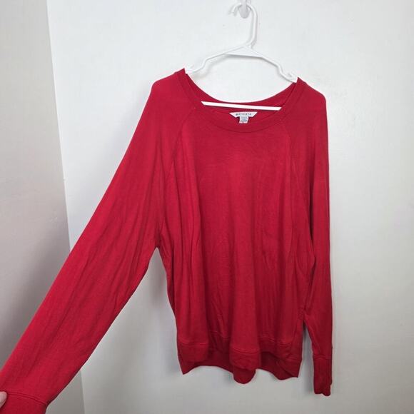 Athleta Red Soft Long Sleeve Fitness Athleisure Pullover Shirt Size XL - Picture 2 of 7